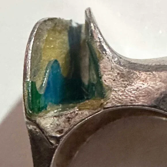 Vintage LAPPONIA Finland Sterling Silver Modernist Ring Size 6.5 - 13.2g - Picture 5 of 7